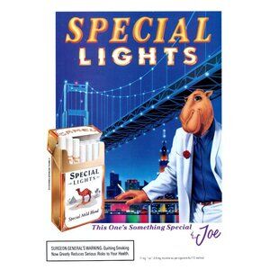 1993 Joe Camel Cigarettes Vintage Print Ad City Skyline Brooklyn Bridge Wall Art